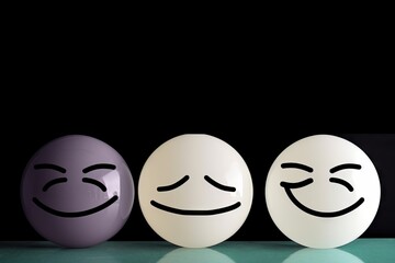 emotion symbol evaluation support depression mindset negative positive concept health mental face happy sad Head