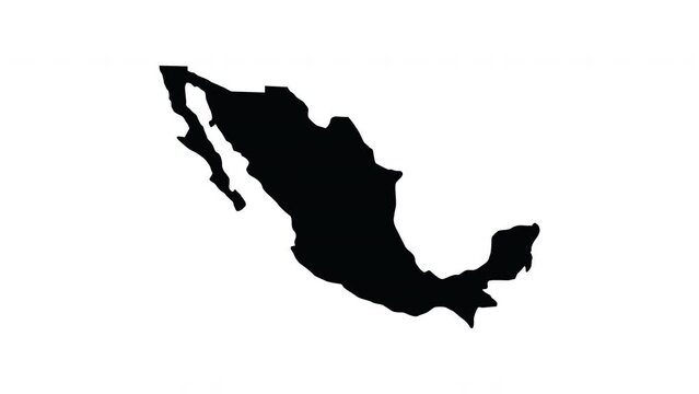 Animation forms a map icon for the country of Mexico