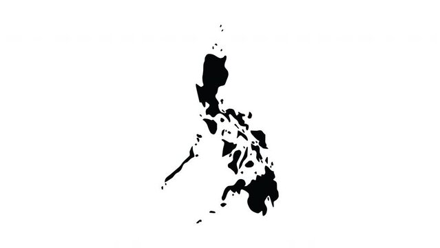 Animation forms a map icon for the Philippines