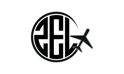 ZEL three initial letter circle tour & travel agency logo design vector template. hajj Umrah agency, abstract, wordmark, business, monogram, minimalist, brand, company, flat, tourism agency, tourist