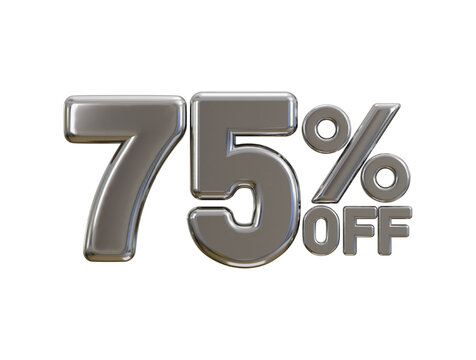 luxury silver 75 percent discount typography 3d render