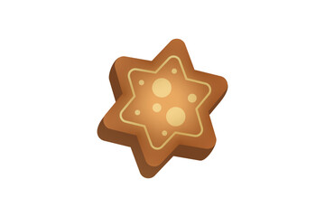Star Gingerbread Cookie Christmas Sticker