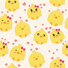 chick pattern in vector, for fabric, background, wallpaper, cover, wrapping, etc