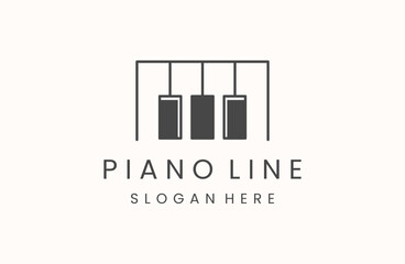 creative icon piano clever logo design template