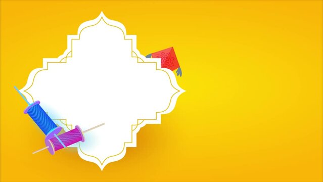 Uttarayan Unleashed: Soaring Kites, Celebrating New Beginnings, This Makar Sankranti Stock Animation Video captures the festival's spirit with vibrant kites soaring against a golden backdrop.