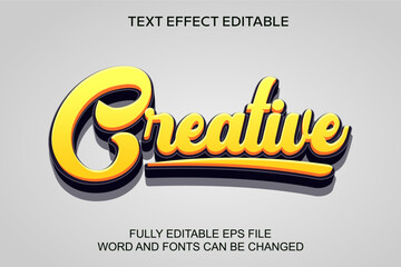3d text effect creative vector editable