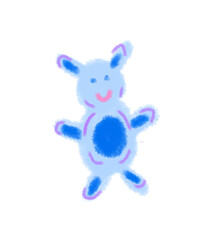 Blue teddy bear watercolor art