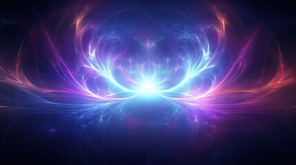 8k Abstract neon fractal wallpaper with space background