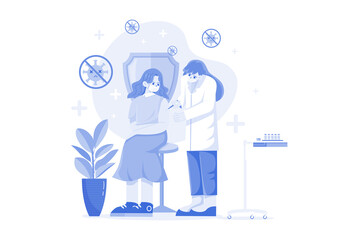 Vaccination Covid-19 Illustration concept on white background