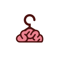 brain clothes business logo design vector.