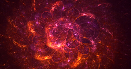 3D manual rendering abstract colorful fractal light background