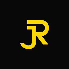 jr initial letter brand identity minimal logo design graphic vector