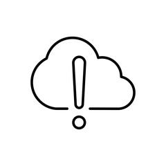 Warning cloud outline icons, minimalist vector illustration ,simple transparent graphic element .Isolated on white background