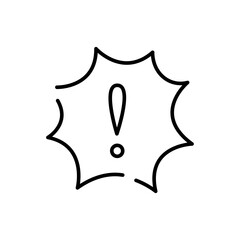 Warning sign outline icons, minimalist vector illustration ,simple transparent graphic element .Isolated on white background