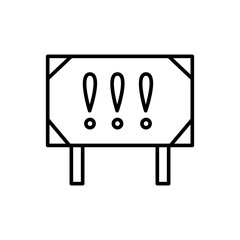 Warning board outline icons, minimalist vector illustration ,simple transparent graphic element .Isolated on white background