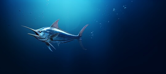 Fototapeta na wymiar Realistic illustration of a deep-sea fish gracefully swimming, showcasing the wonders of marine life in a captivating underwater setting.