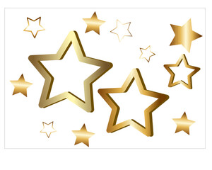 gold color stars design vector