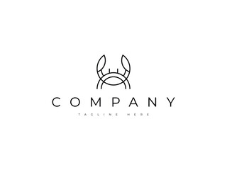 minimal crab line logo design © Nay