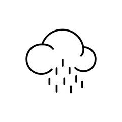 Rain cloud outline icons, minimalist vector illustration ,simple transparent graphic element .Isolated on white background
