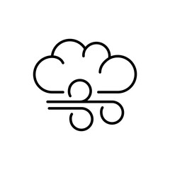 Wind cloud outline icons, minimalist vector illustration ,simple transparent graphic element .Isolated on white background