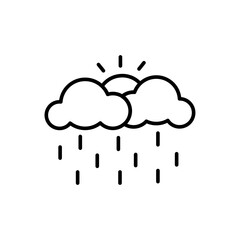 Raincloud outline icons, minimalist vector illustration ,simple transparent graphic element .Isolated on white background