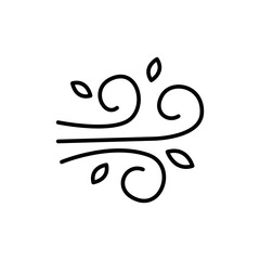 Wind blow outline icons, minimalist vector illustration ,simple transparent graphic element .Isolated on white background