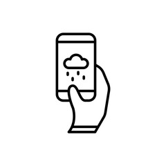 Weather app outline icons, minimalist vector illustration ,simple transparent graphic element .Isolated on white background