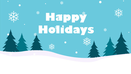 Vector illustration. Flat winter landscape. Simple snowy backgrounds. Snowdrifts. Snowfall. Clear blue sky. Blizzard. Snowy weather. Winter season. Panoramic wallpapers. Set of backgrounds.