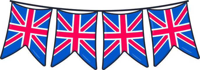 British Bunting Flag on a Rope