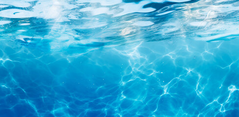 Obraz premium surface blue water. abstract blue color water wave, pure natural swirl pattern texture, background photography