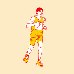 Simple cartoon illustration of a marathon runner 1