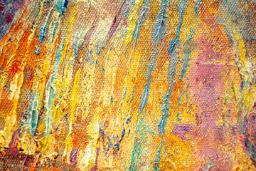 Colorful abstract oil painting art background. Texture of canvas and oil.