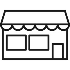 Store Building Line Icon