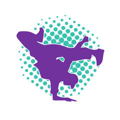 Silhouette of a male dancer doing hand stand pose. Silhouette of a man dancing pose.
