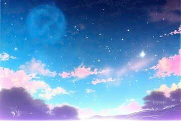 background illustration sky starry universe sky fantasy Colorful