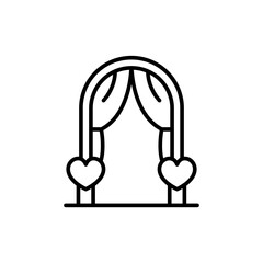 Wedding gate outline icons, minimalist vector illustration ,simple transparent graphic element .Isolated on white background