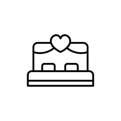 Bedroom outline icons, wedding minimalist vector illustration ,simple transparent graphic element .Isolated on white background