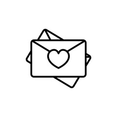 Love message outline icons, wedding minimalist vector illustration ,simple transparent graphic element .Isolated on white background