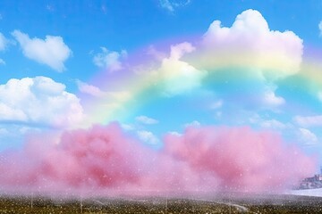 material background rainbow sky cloud color pastel sky cute Dream