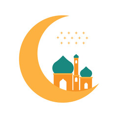 Ramadan Mosque Flat Illustration