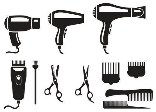 set of hair accessories, salon took kit, equipment, trimer set 