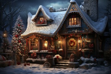 Fototapeta premium Santa's Workshop (DIY) - Generative AI