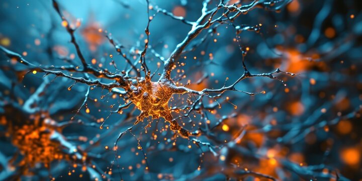 graphical representation of the neural network in the human brain.