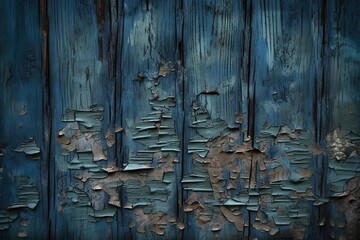 surface wooden paint peeling cracked wood stressed blue dark background wooden grunge old