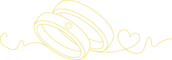 couple ring art line