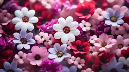 Valentine's Day background with colourful flowers.