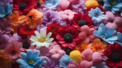 Valentine's Day background with colourful flowers.