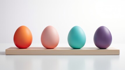 Easter colored eggs on a white background