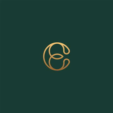 CE or EC monogram logo with luxurious gold color