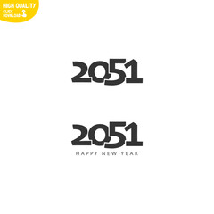 Creative Happy New Year 2051 Logo Design